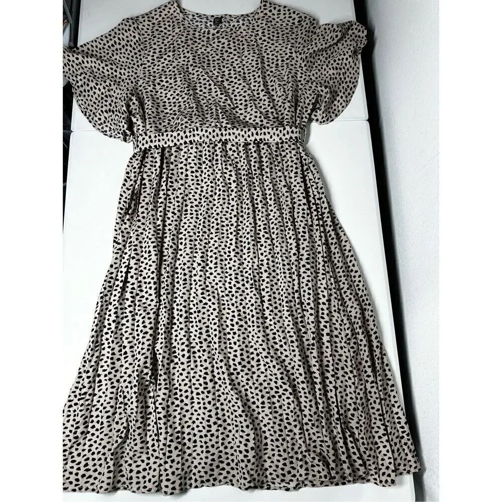 Shein Curve Bohemian Graphic Print Butterfly Sleeve Belted Dress Sz 4X Pink - Picture 6 of 15